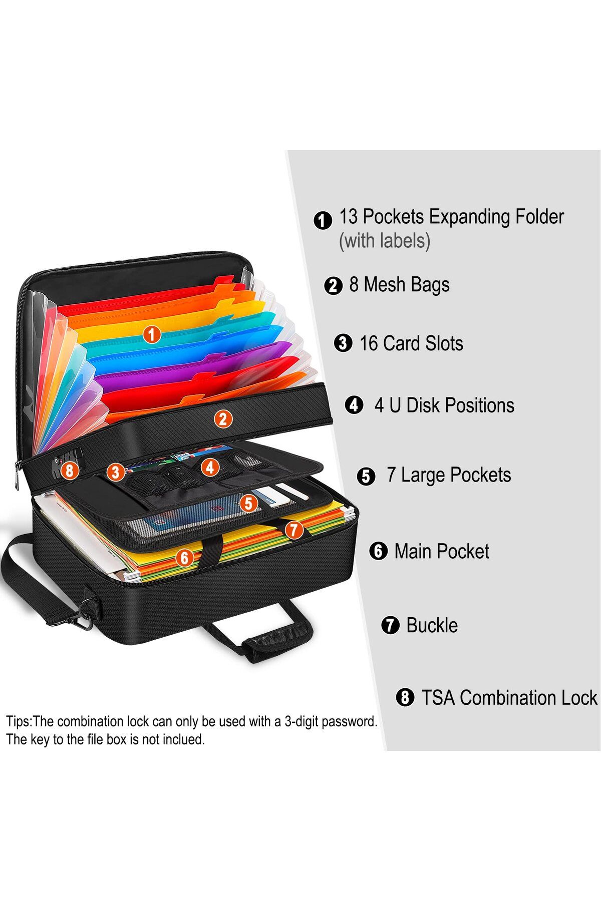 Choice-Fireproof Waterproof MultiLayered Portable File Storage Expandable Zipper File Folder File Securi... 5
