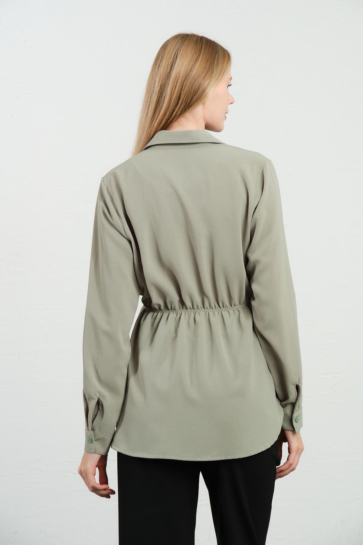 BUSA-Çağla - Maternity Waist Lace-Up Long Sleeve Shirt 4