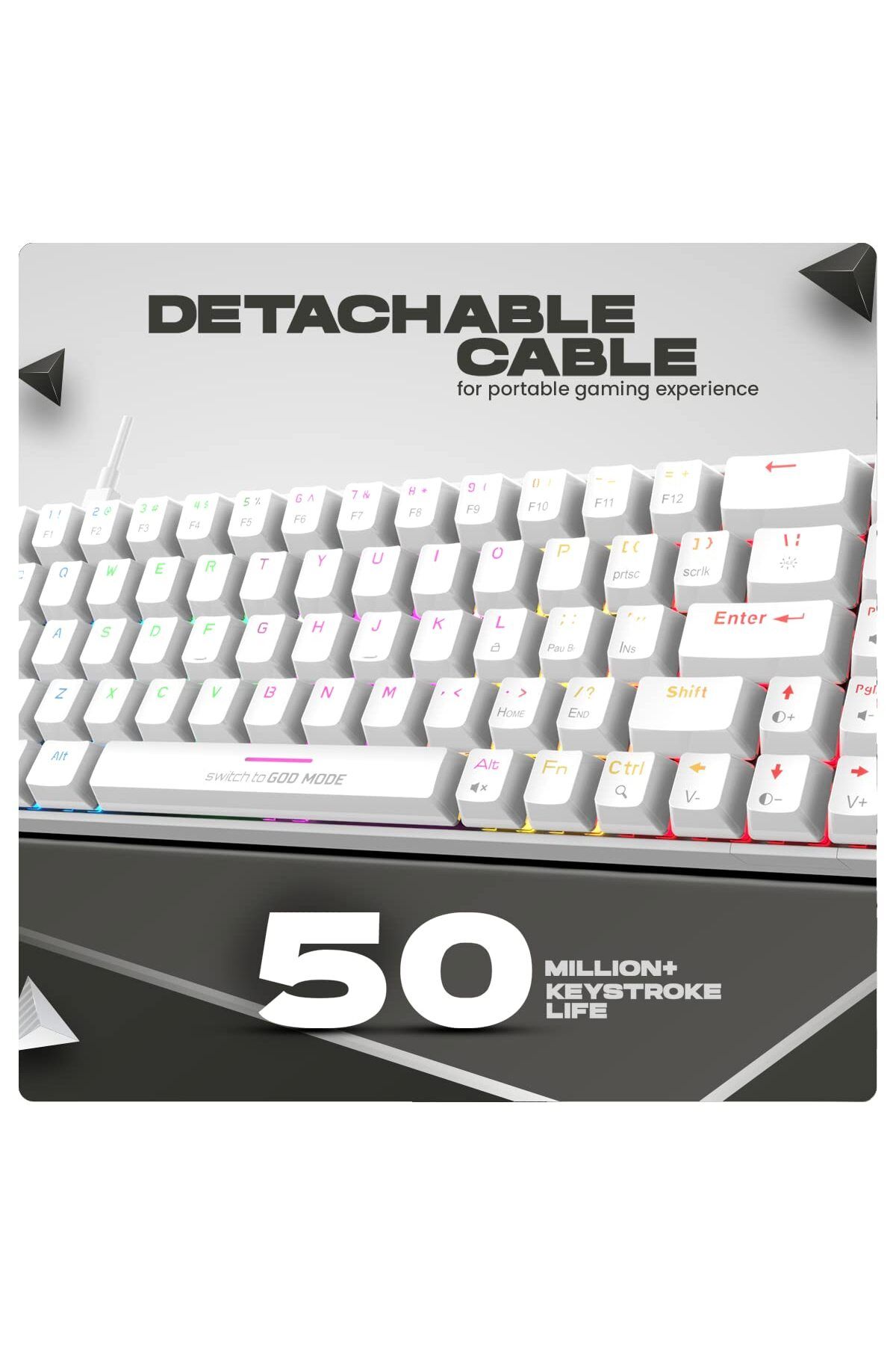 Cosmic Byte-Cosmic Byte CB-GK-36 Artemis 68Key RGB Mechanical Keyboard, Outemu Blue Switches (White) 8