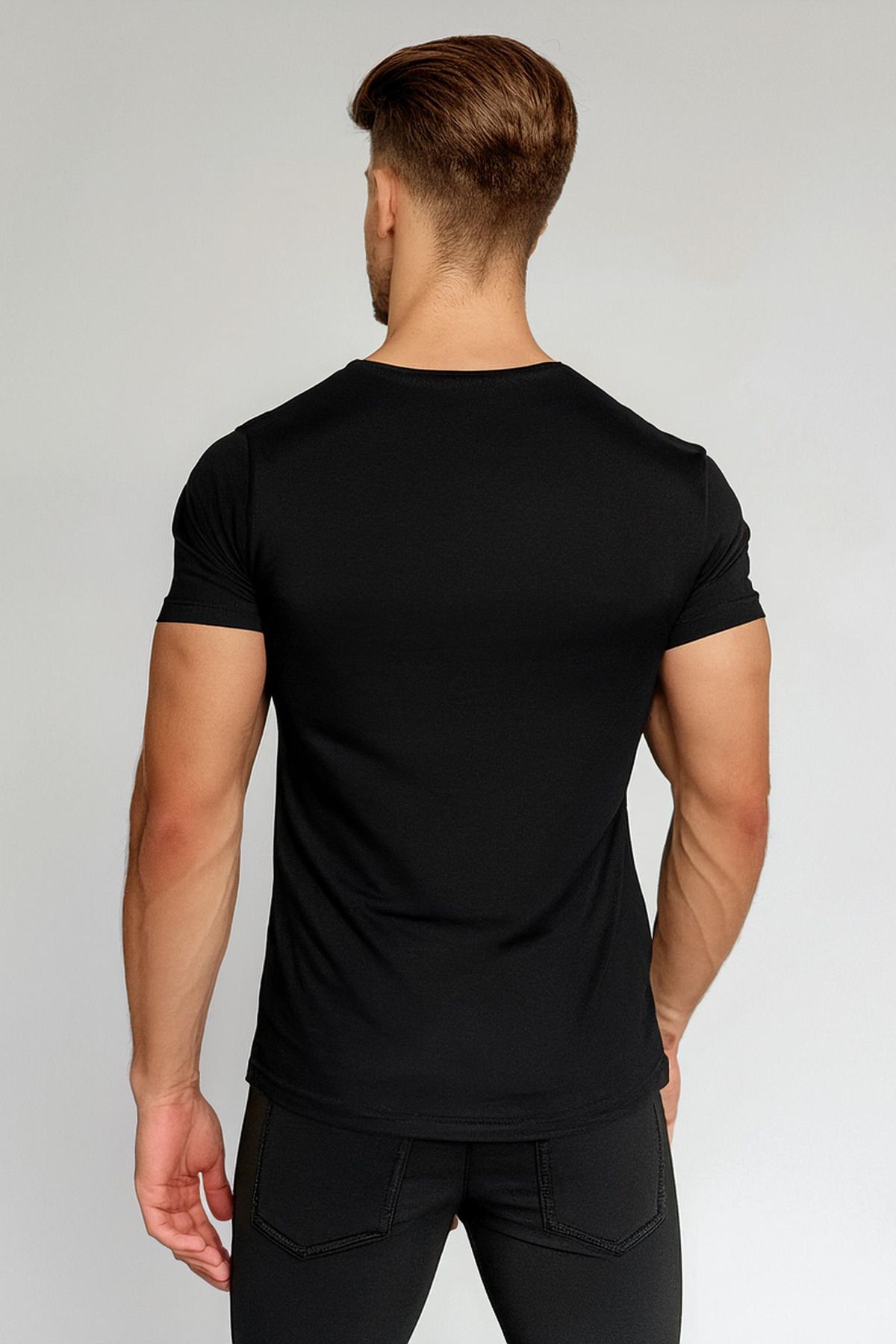 KaeLaurean-Men's Crew Neck 100% Cotton Relaxed Fit T-Shirt 3
