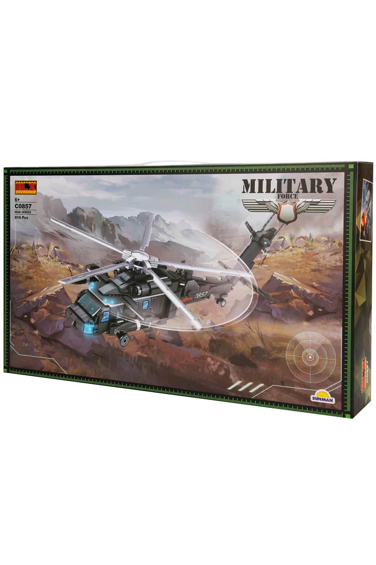 مجموعه بلوکی ساختنی هلیکوپتر رزمی نیروهای نظامی ۸۱۶ تکه