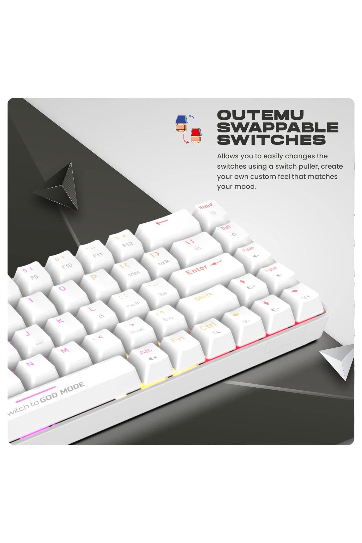Cosmic Byte-Cosmic Byte CB-GK-36 Artemis 68Key RGB Mechanical Keyboard, Outemu Blue Switches (White) 2