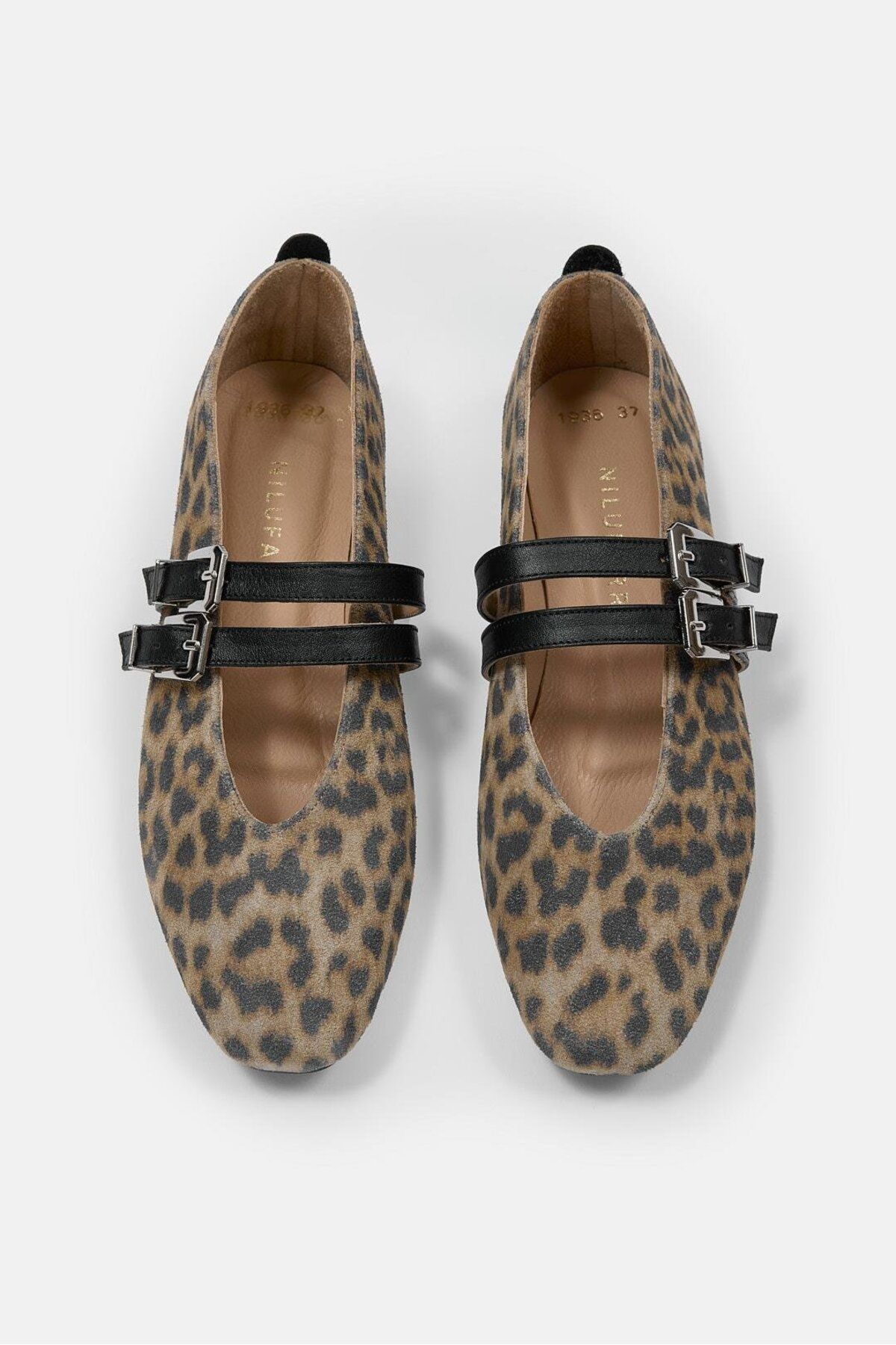 NILUFARR-Sarina Leopard Genuine Leather Women's Ballerinas 3