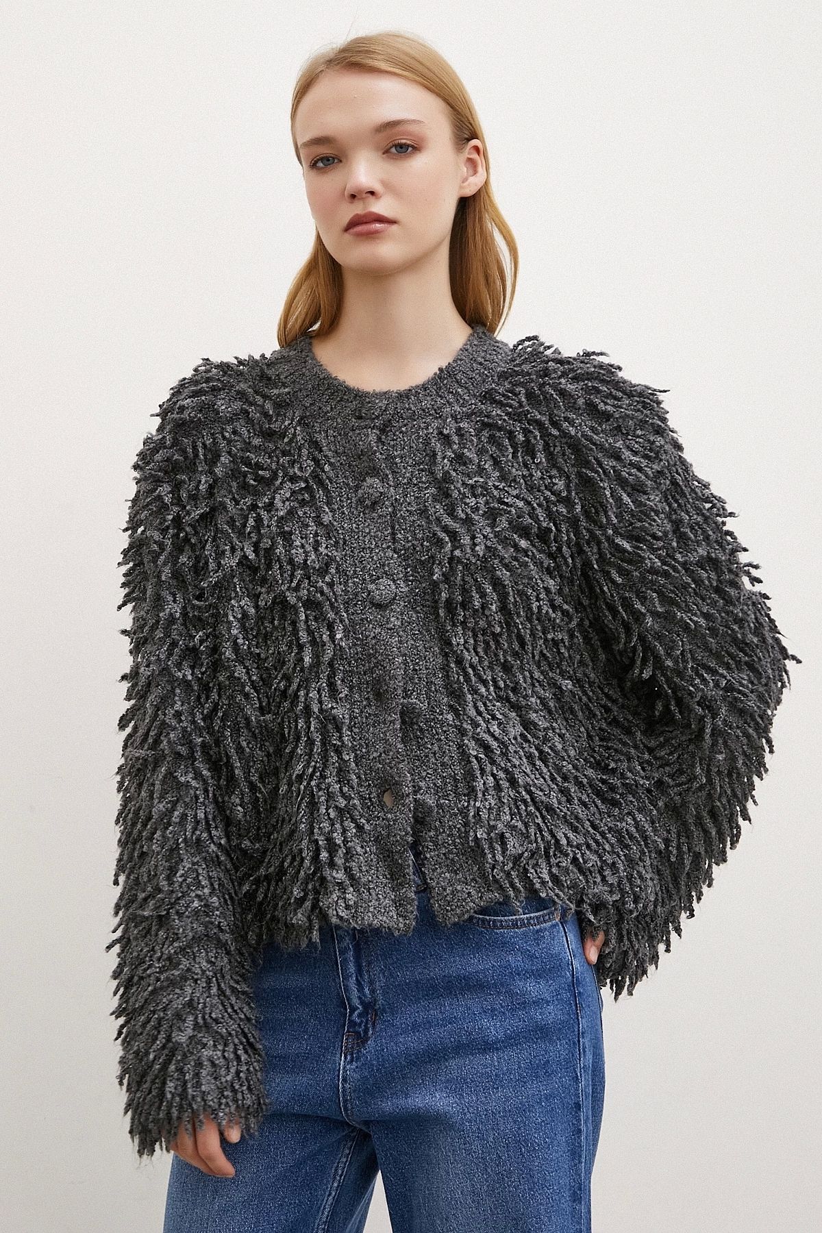 Never more-Anti-Racite Buttoned and Fringed Cardigan 5