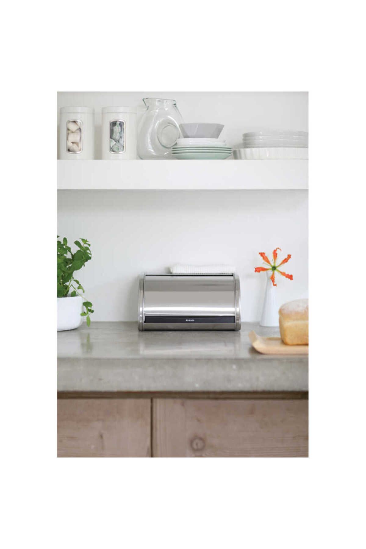 Brabantia-علبة خبز دائرية من الفولاذ مقاس 31.5x27x17.5 سم 3