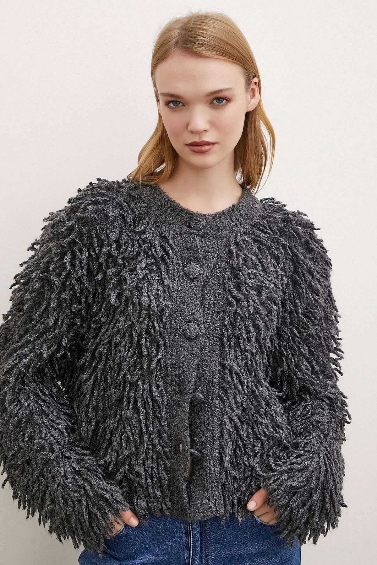 Never more-Anti-Racite Buttoned and Fringed Cardigan 1