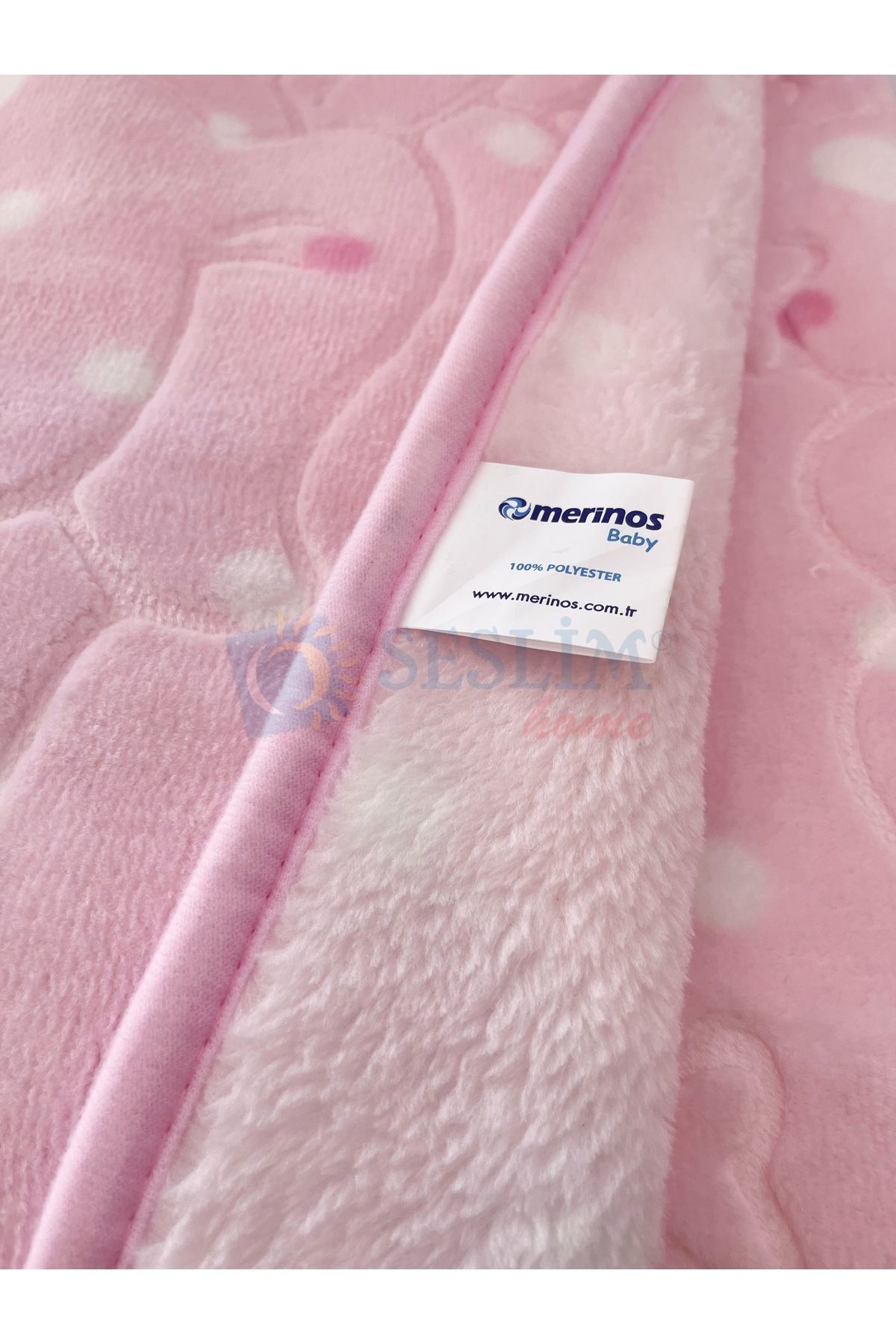 Merinos Embos Pembe Bebek Battaniyesi (ÖNLÜK HEDİYELİ) fotoğrafı 6 (önizleme)