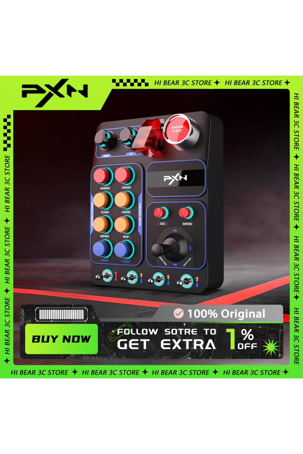Choice-PXN CB1 Racing Simulator Multifunctional Key Control Box Central Control Box Customized RGB EURO ... 2