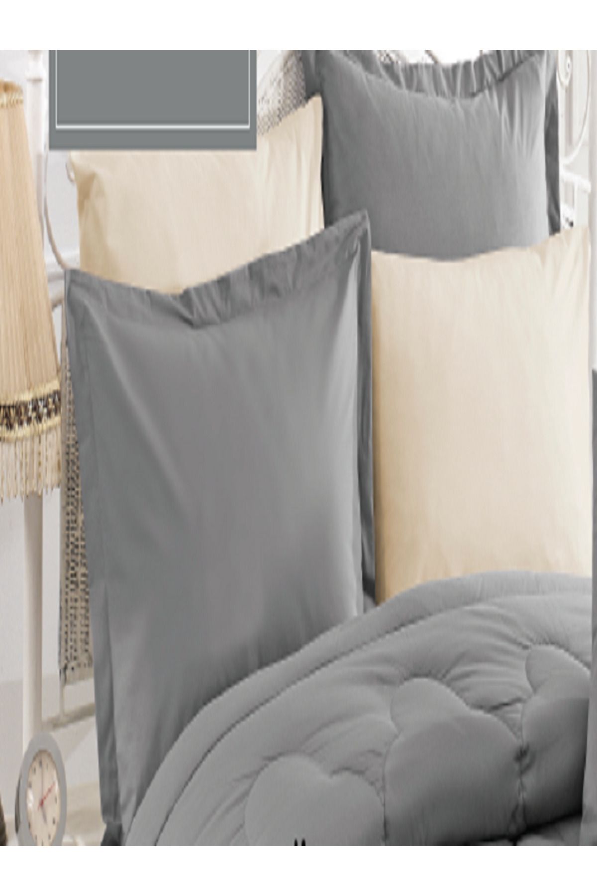 Zarif Home-Ranforce Natural Oversize Sleeping Set - Simple Design 2