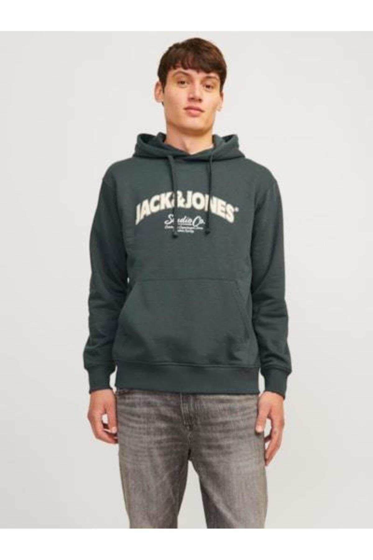 Jack & Jones Kapüşon Yaka Koyu Gri Erkek Sweatshırt 12267584_JORBRONX ARCH BIG SWEAT HO görsel 2