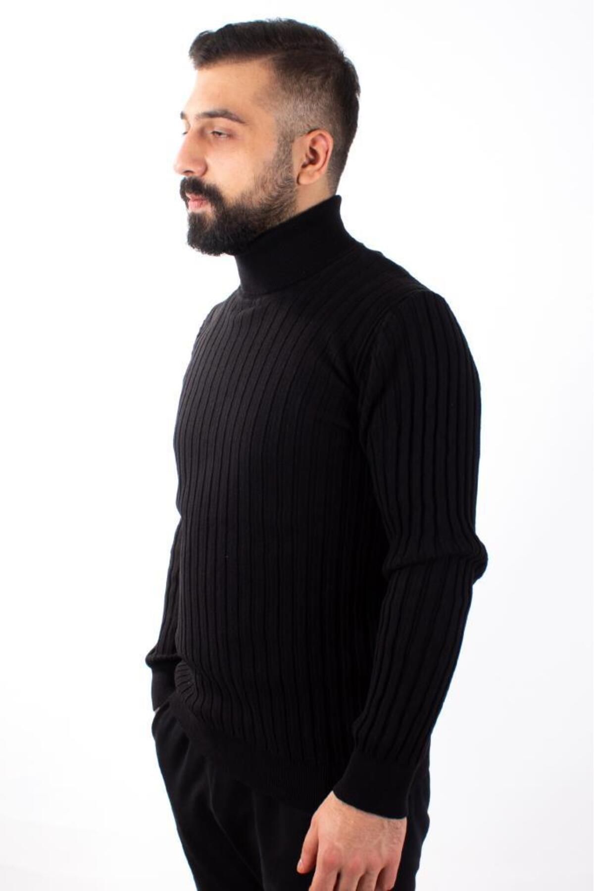 Twister Jeans-Twister 3625 Black Turtleneck Men's Sweater 3