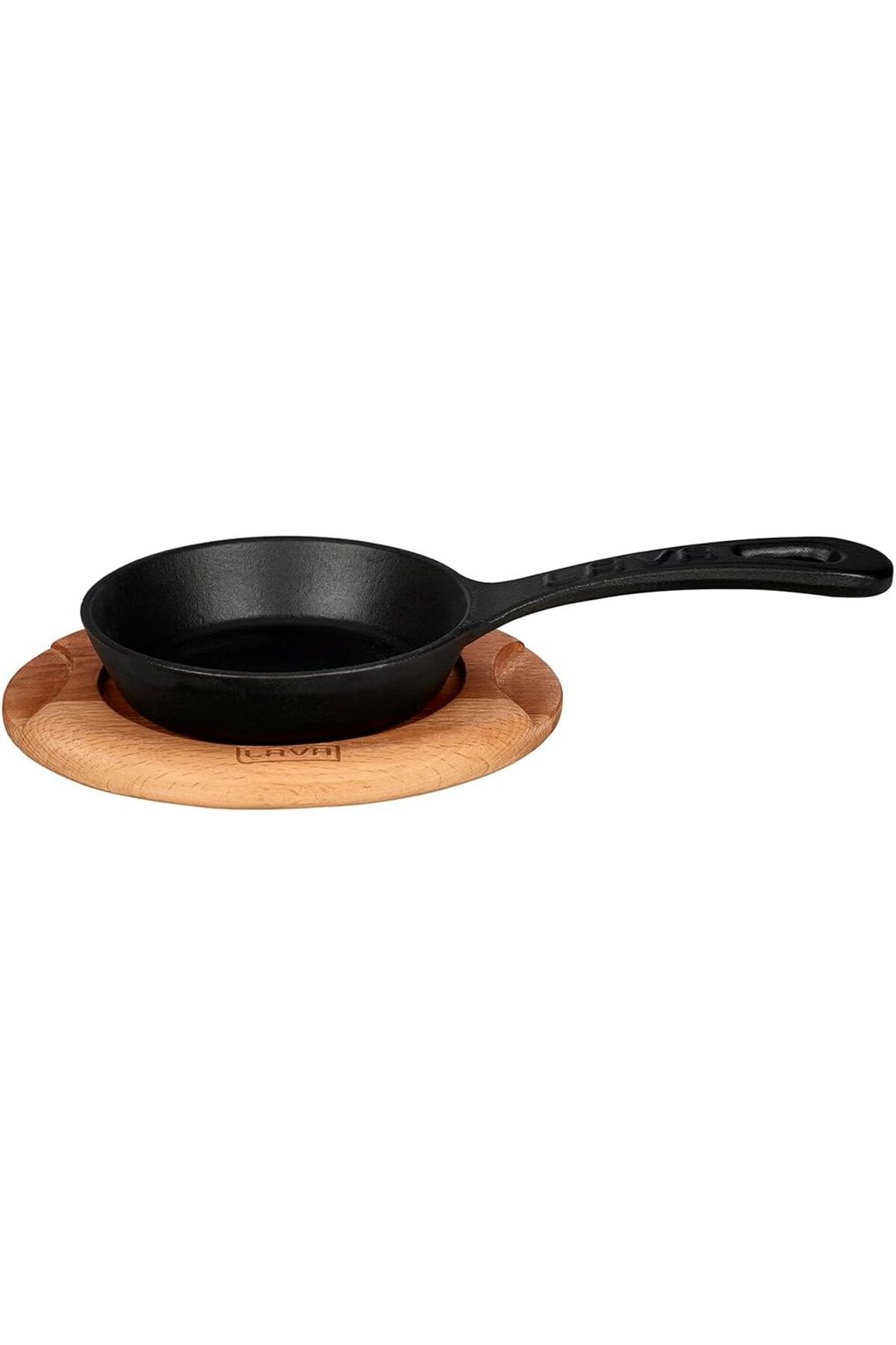 STOREMAX cmllashop Pişirme Kabı LV ECO Y STV 12 K4 Yuvarlak Kızartma Tavası ve Ahşap Plaka, Çap 12 cm,