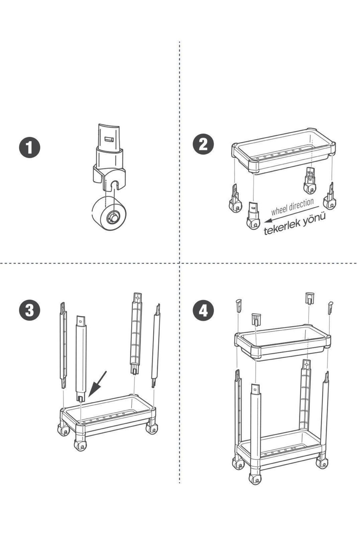 MiniHome-Raft organizator rulant cu 2 niveluri, dulap de baie, blat de bucătărie și sub chiuvetă 5