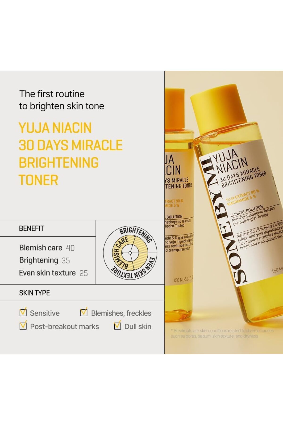 تونر 2 قطعه توسط MI YUJA NIACIN LIGHTING TONIC 150ML Some By Mi