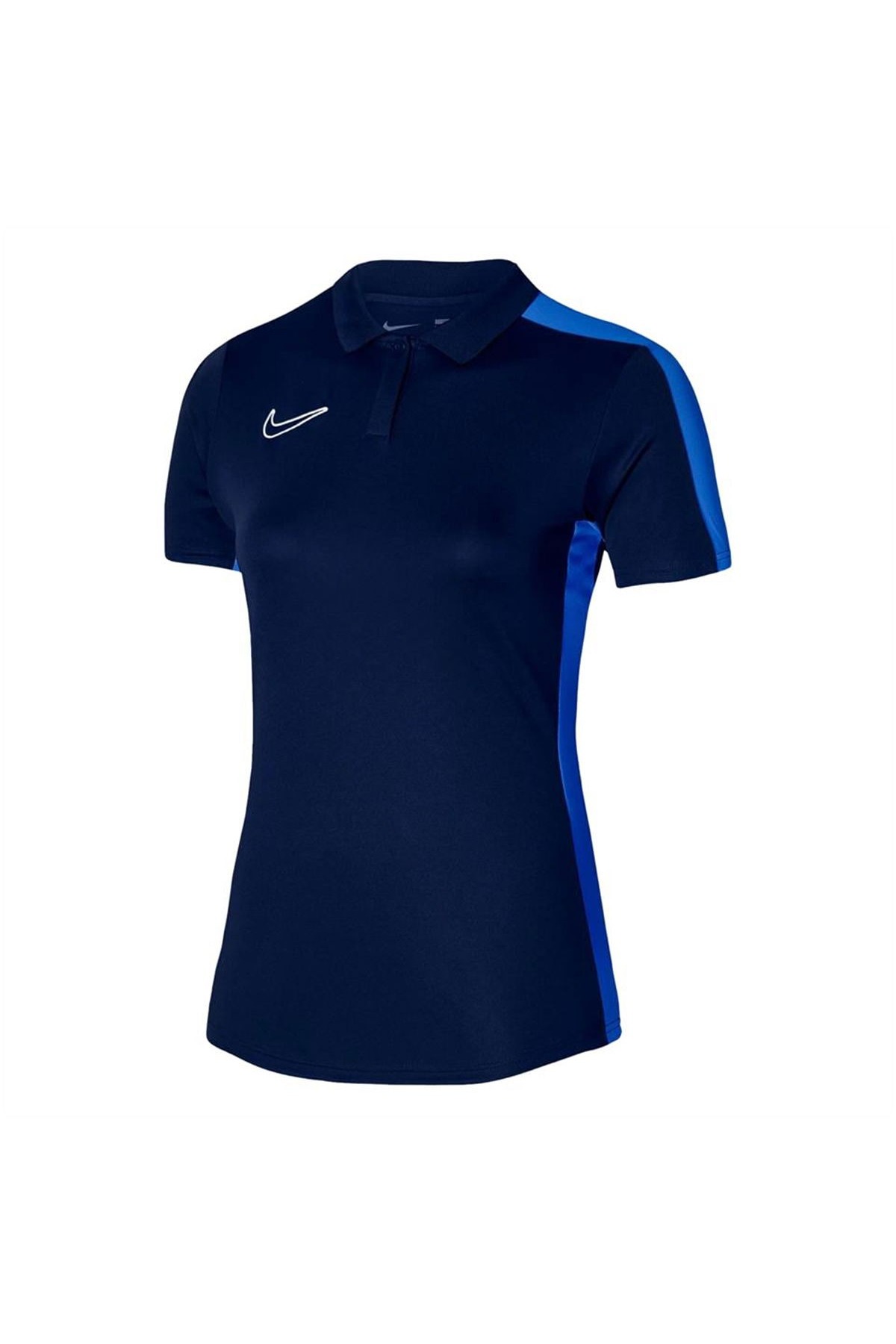 نایکی تی‌شرت یقه‌دار زنانه آکادمی درای فیت مدل سرمه‌ای کلاسیک