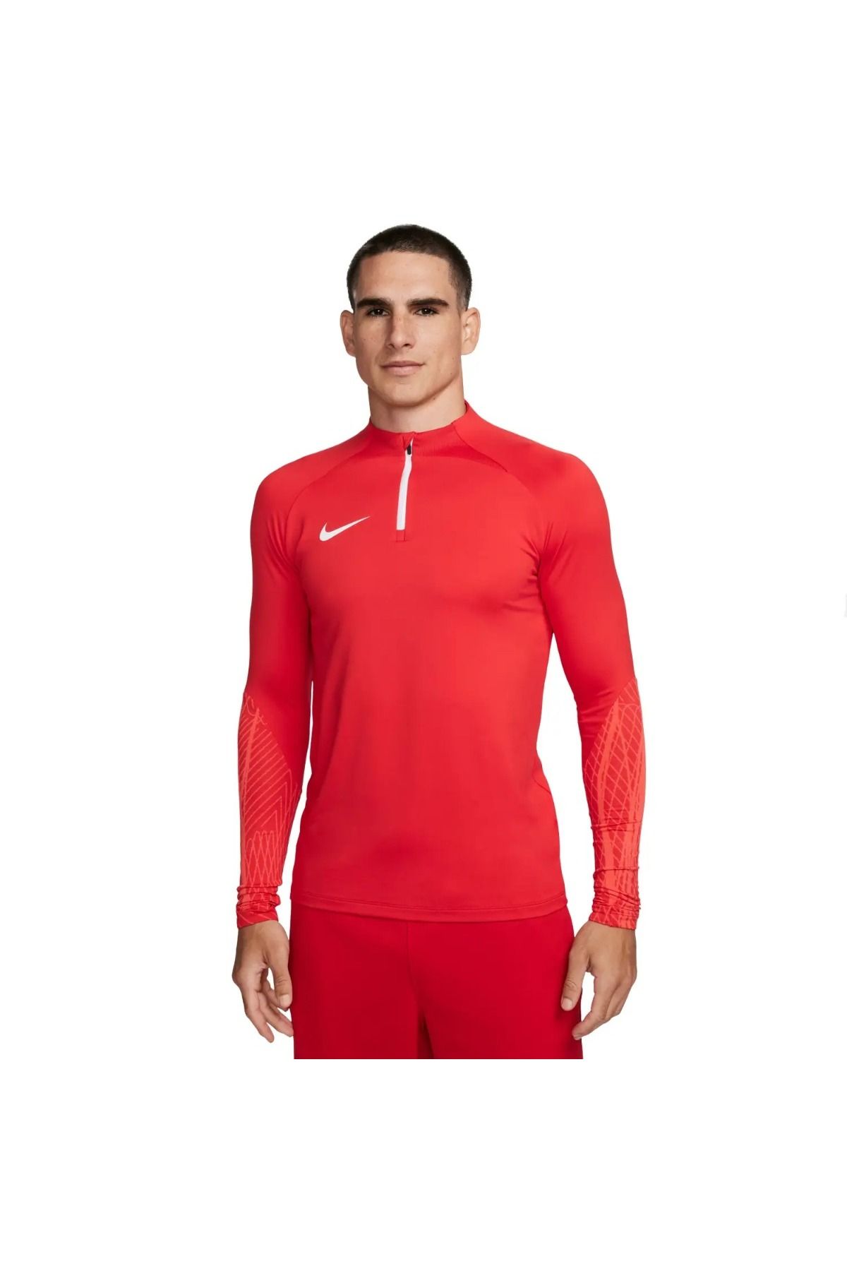 Nike-Dri Fit Strike Men's Red Stand Collar Sweatshirt 1