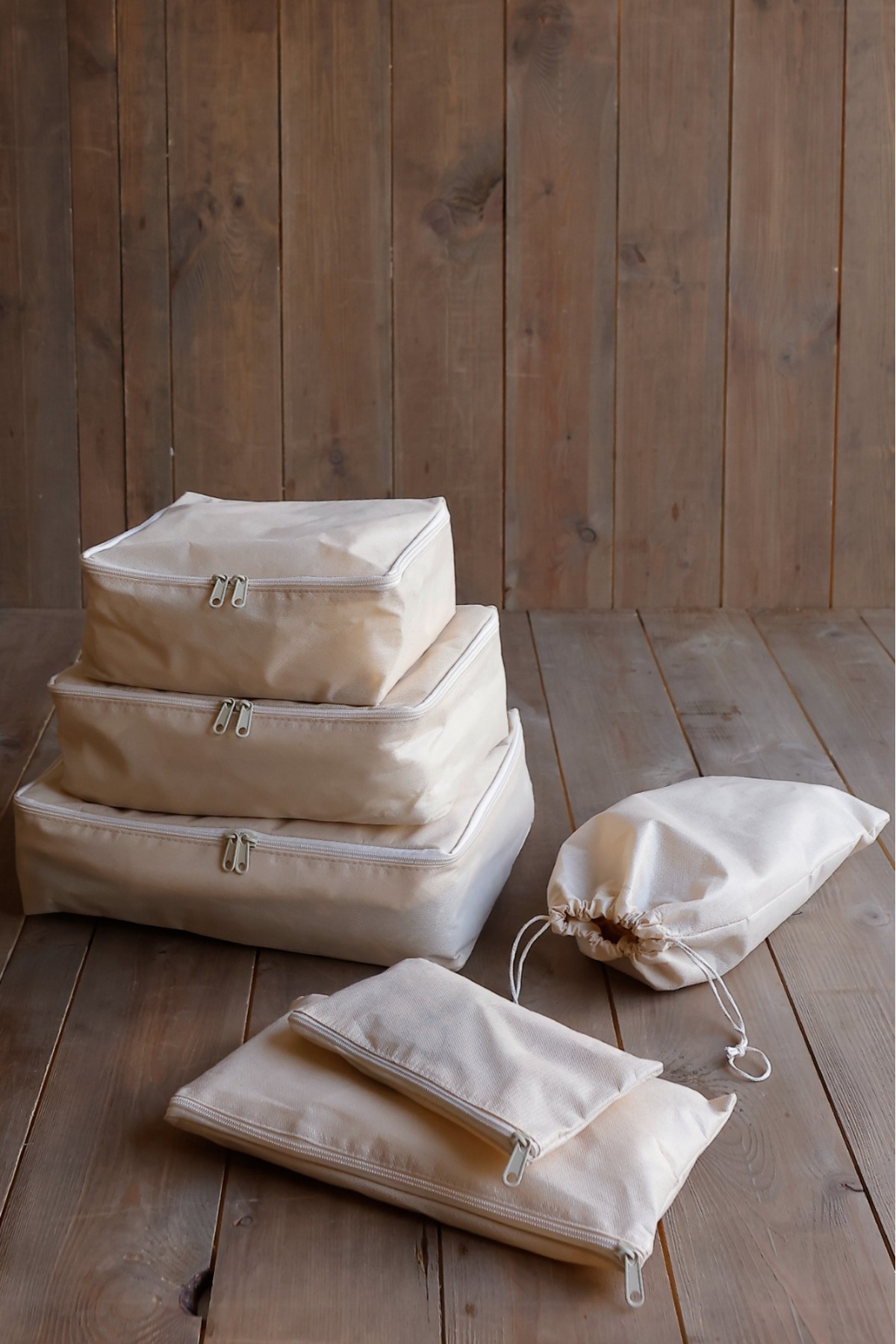 Genel Markalar 6'lı Bej Valiz Düzenleyici Bavul İçi Organizer Set Seyahat, Doğum Çantası, Baza Düzenleyici Hurç fotoğrafı 5 (önizleme)