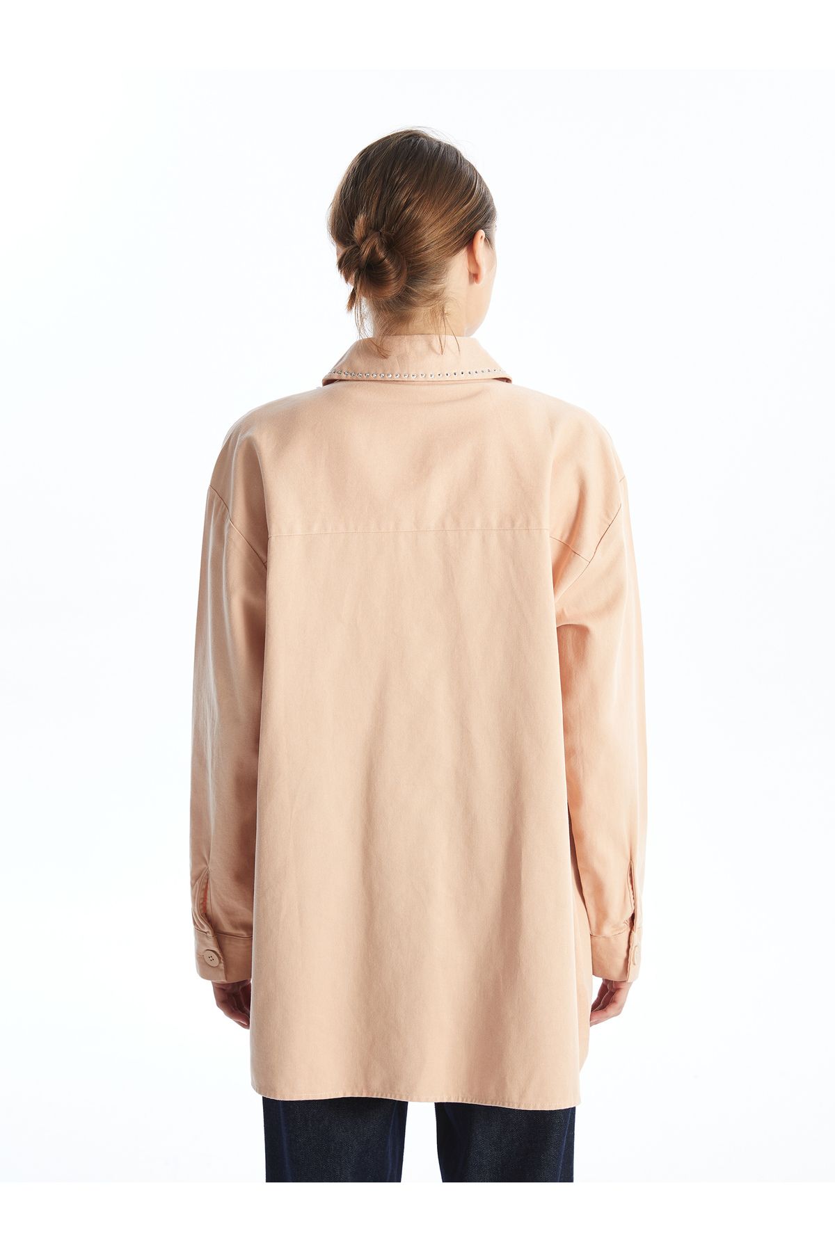 LC Waikiki-Plain Long Sleeve Oversize Women's Shirt Jacket 4