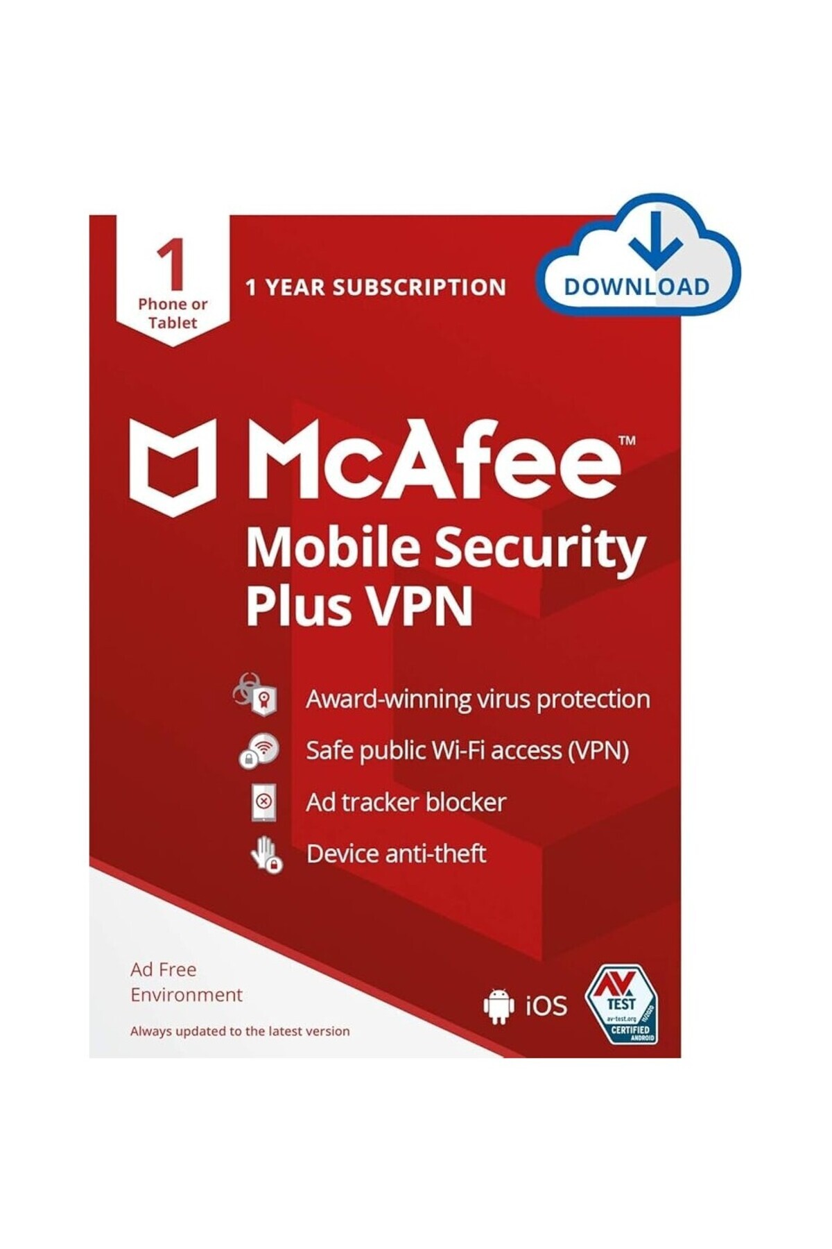 McAFEE Mobile Security Premium For Android - 1 Cihaz 1 Yıl Abonelik Kodu