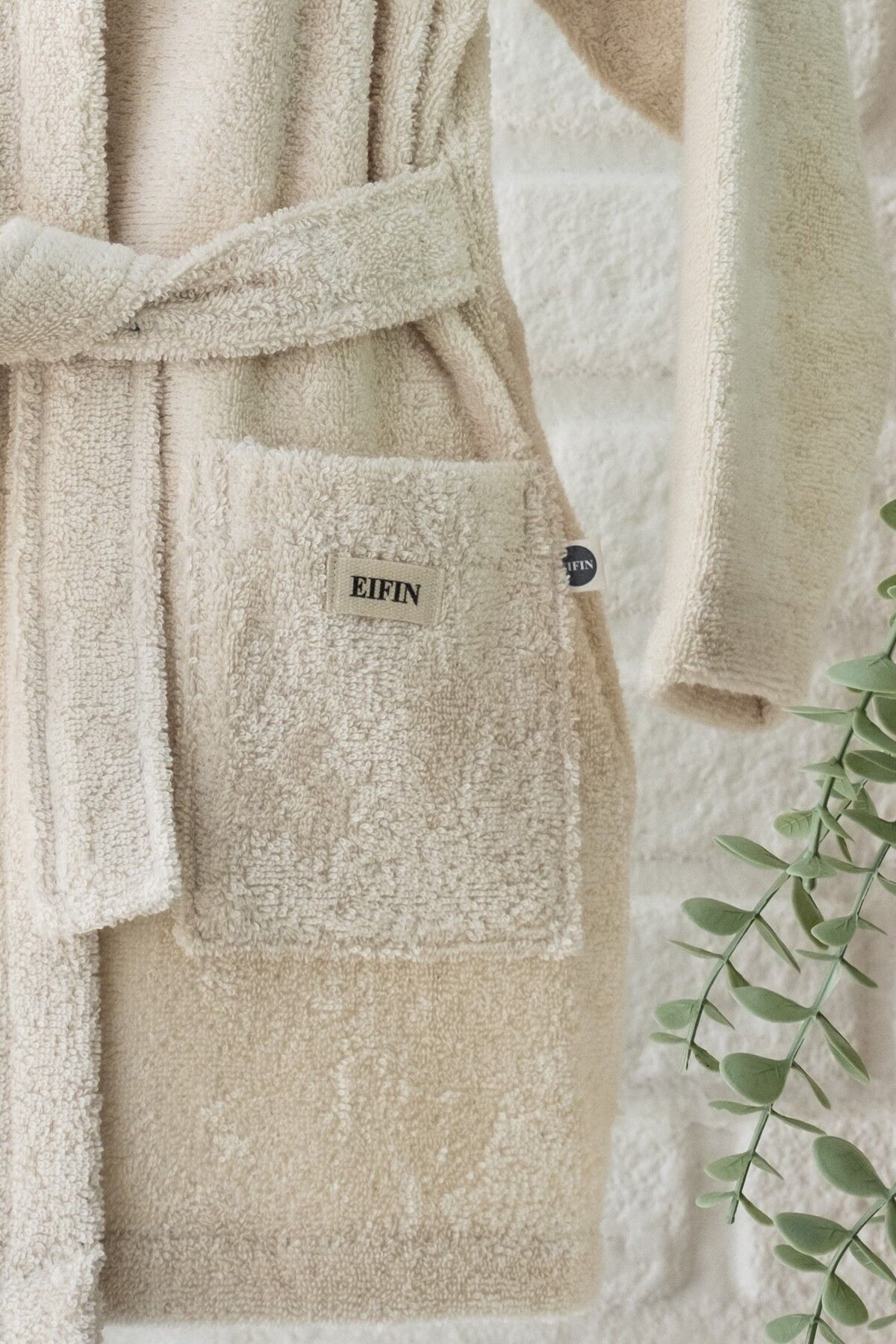 EIFIN %100 Pamuklu Kapüşonlu Panda Nakışlı Çocuk Bornozu Unisex fotoğrafı 6 (önizleme)
