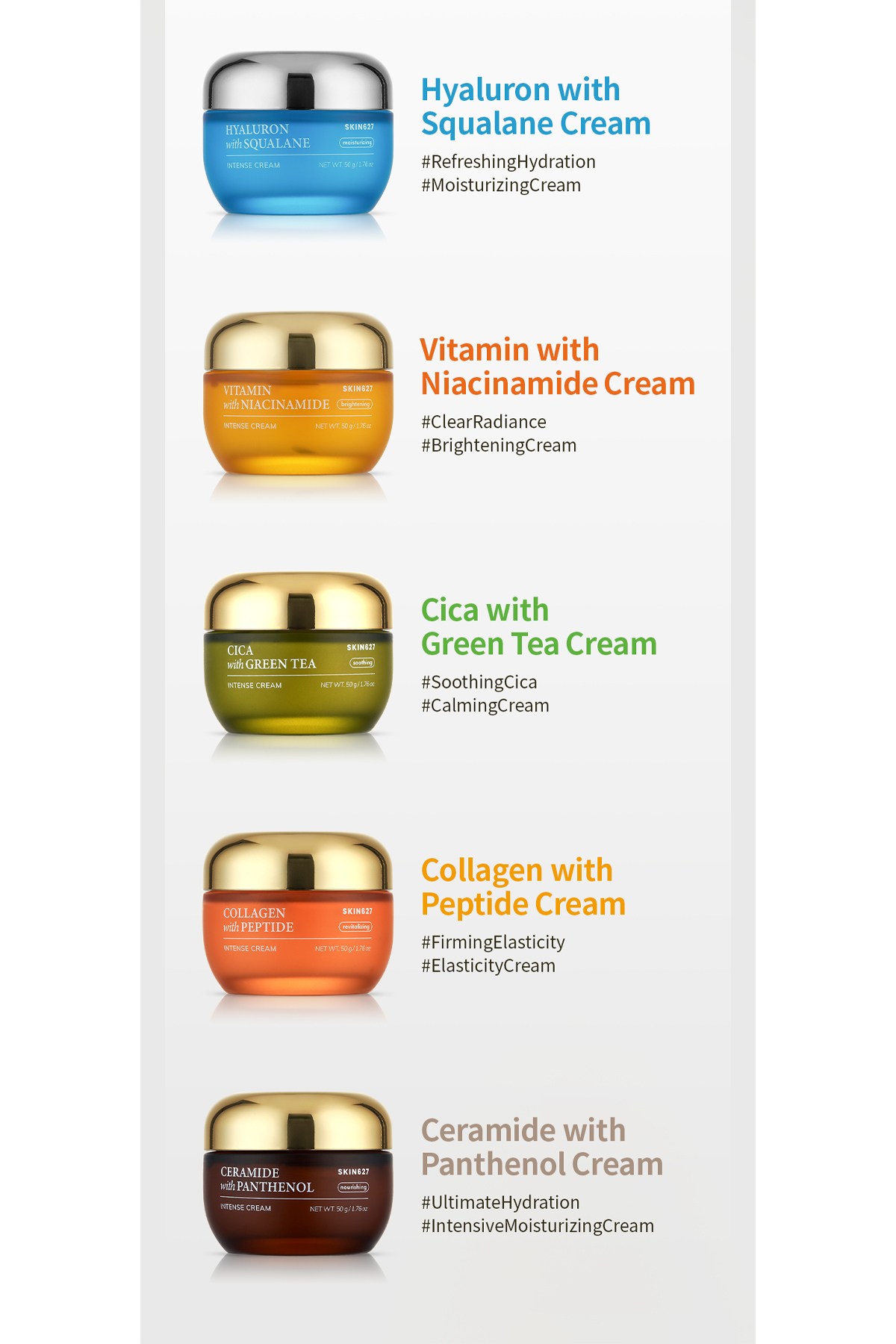 SKIN627 Yüksek Nemlendirici Hyaluron ve Squalane İçeren Intense