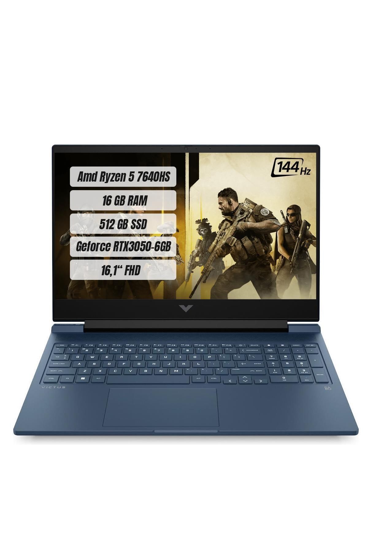 HP Victus 16-s0032nt Amd R5 7640hs 16gb 512gb Ssd Rtx3050-6gb Dos 16.1" 144 Hz Fhd Notebook 7z4n2ea