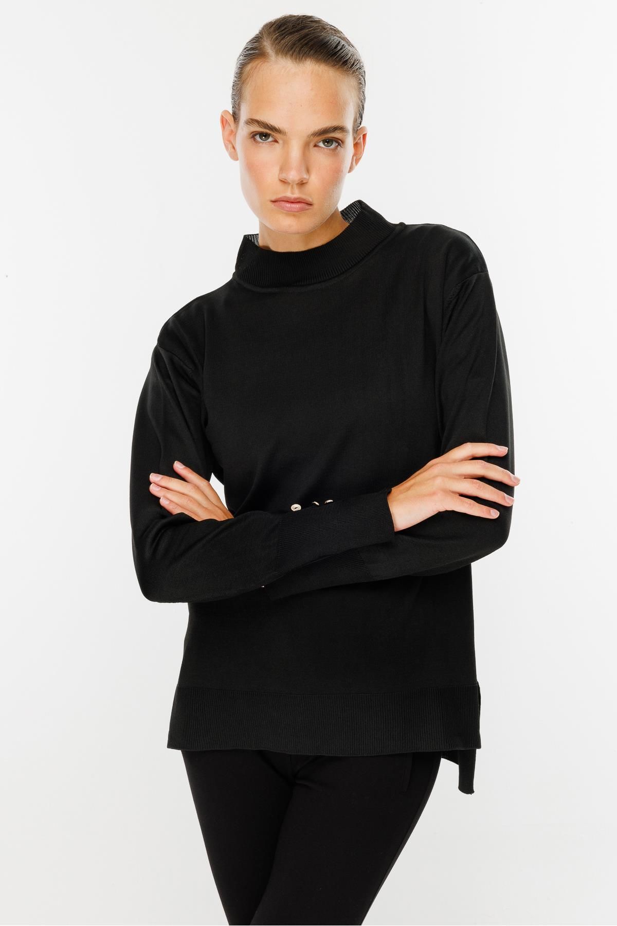 accort-Half Fisherman Basic Knitwear Sweater - BLACK 5