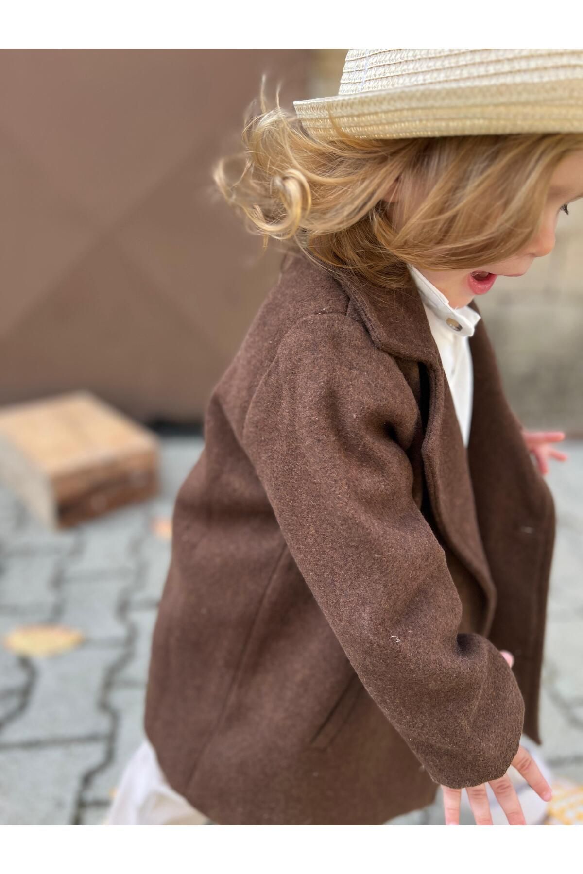 favorimkids-Brown Stamped Baby Kids Coat 5