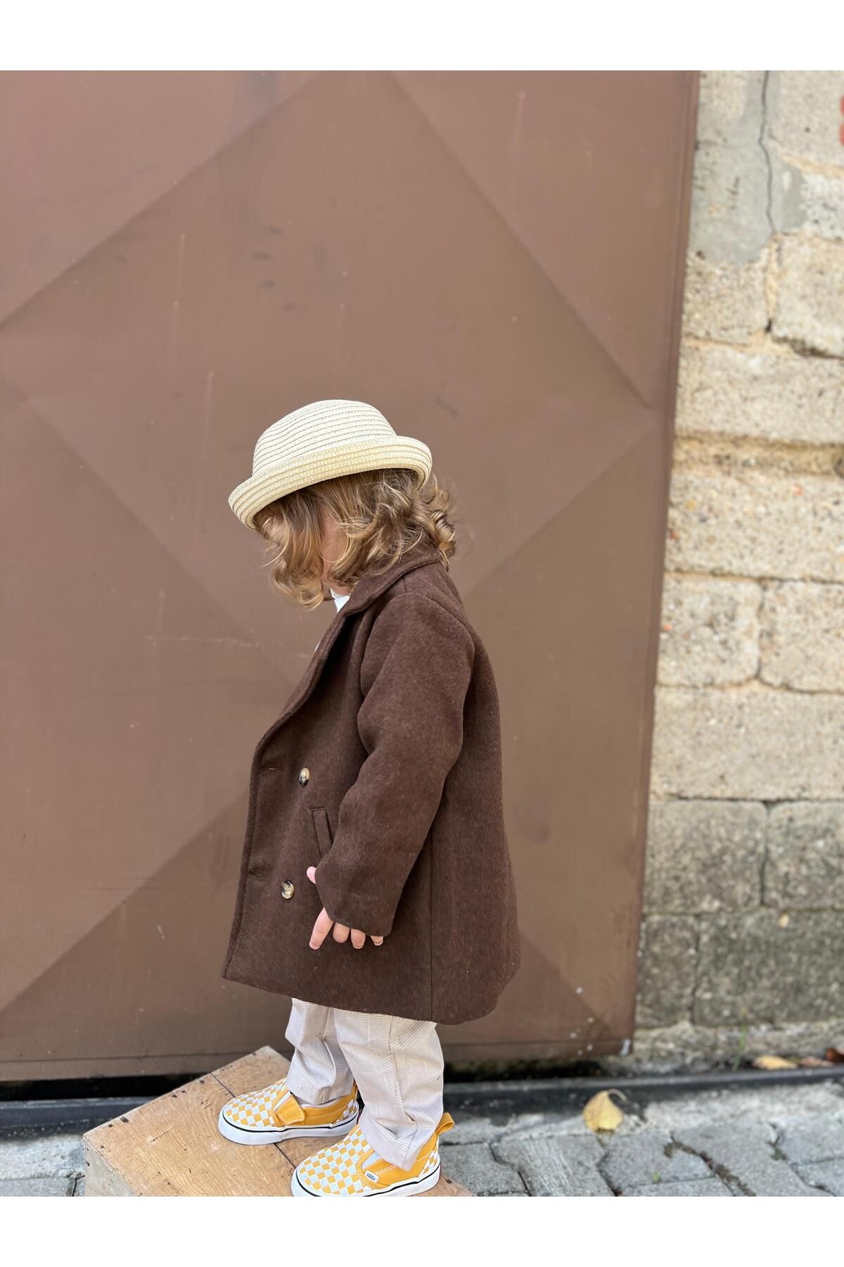 favorimkids-Brown Stamped Baby Kids Coat 3