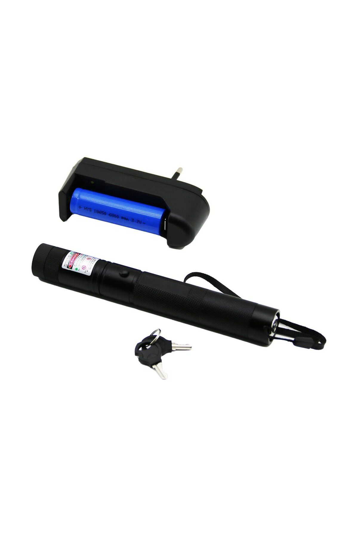 OEM GREEN LAZER SİYAH - PİL ŞARJLI YEŞİL LAZER METAL KASA BÜYÜK BEYAZ KUTU (5024)