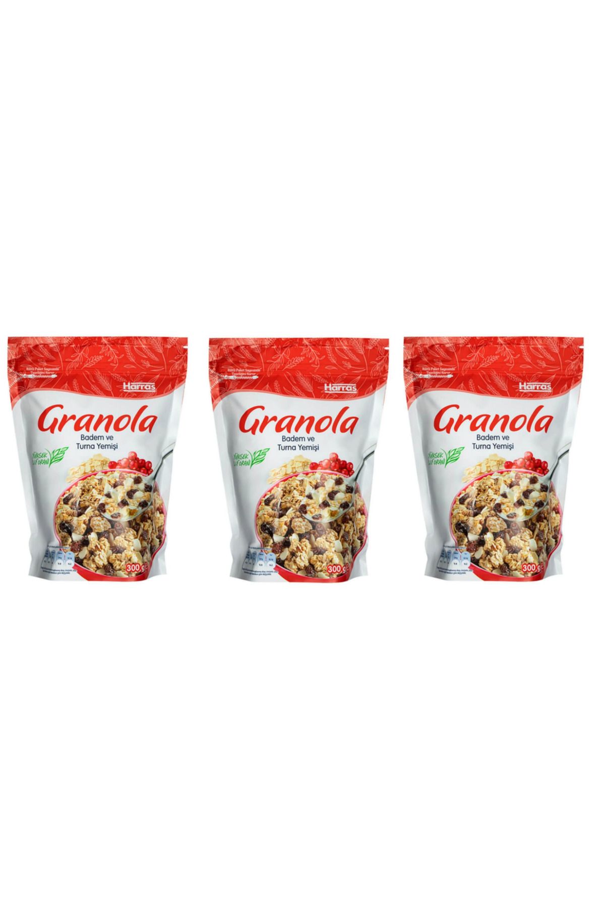 Harras Granola Badem Ve Turna Yemişi 3*300 Gr