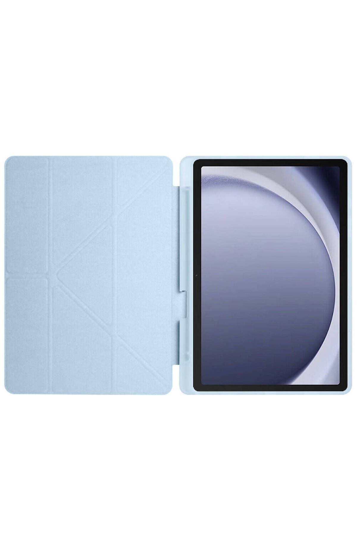 Hatreds-Galaxy Tab A9 Case with Folding Pen Compartment Tri Folding Stand Cover with Sleep Mode 7
