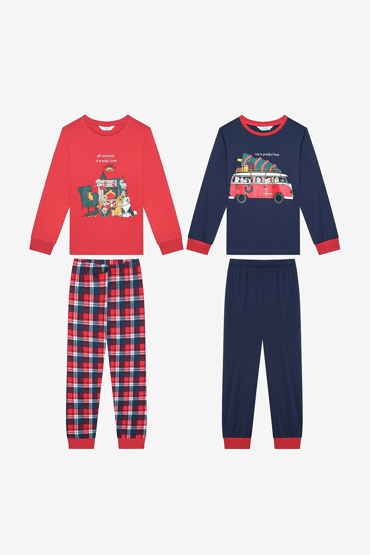 Penti-Cotton Boys' New Year Road 2-Piece Multicolor Pajamas Set 1