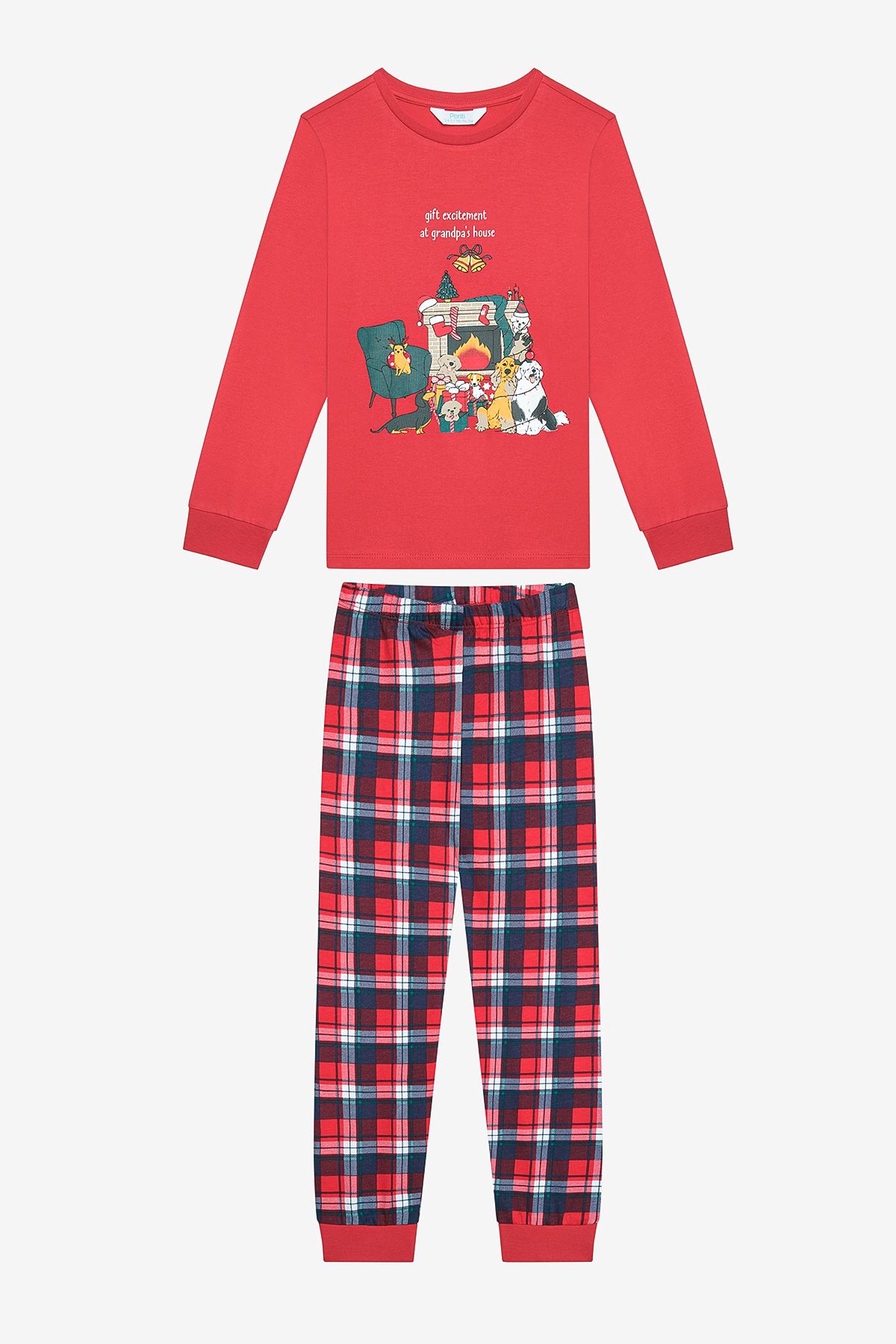 Penti-Cotton Boys' New Year Road 2-Piece Multicolor Pajamas Set 2