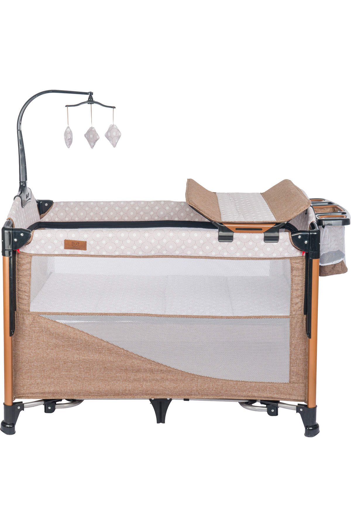 Mamma Luxury Alüminyum Anne Yanı Organizerli Dönenceli Park Yatak Beşik 70 x 110 cm. fotoğrafı 2 (önizleme)