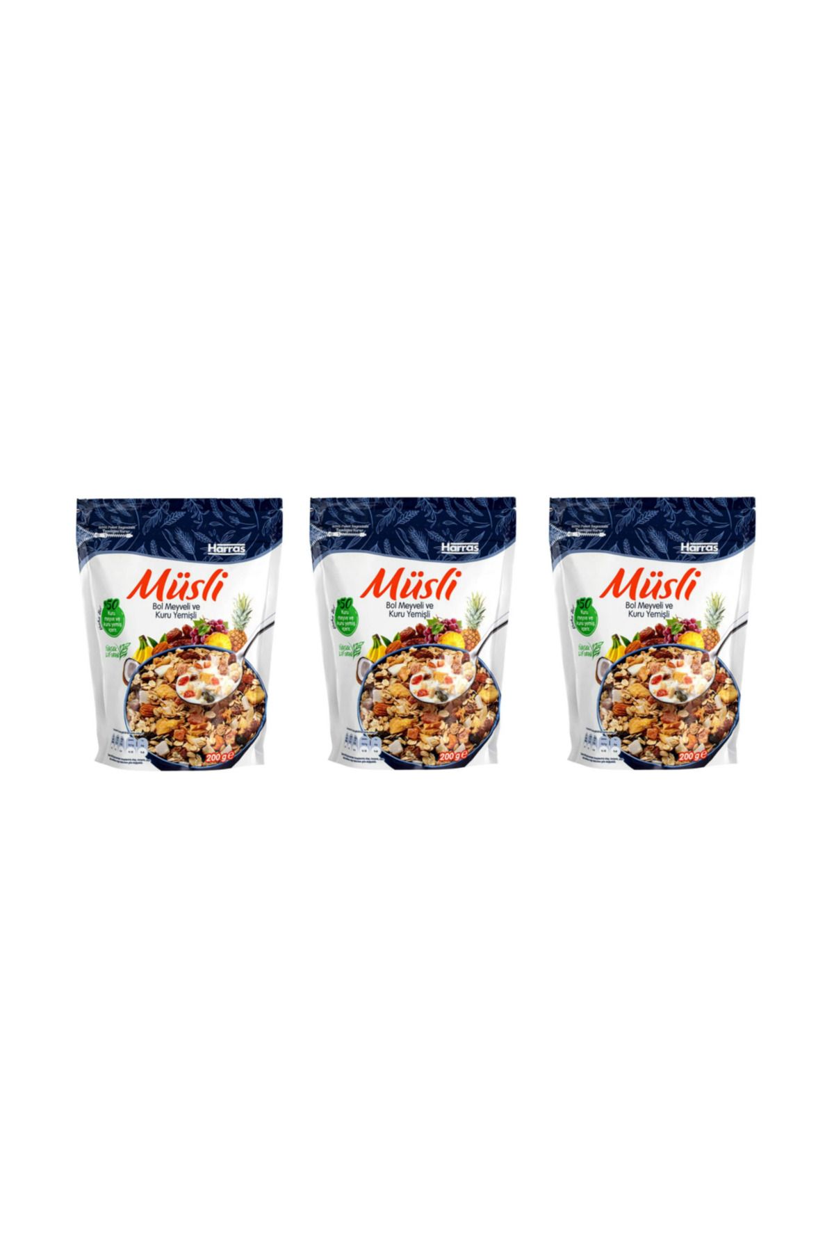 Harras Müsli Bol Meyveli Ve Kuru Yemişli 200 Gr X 3 Adet