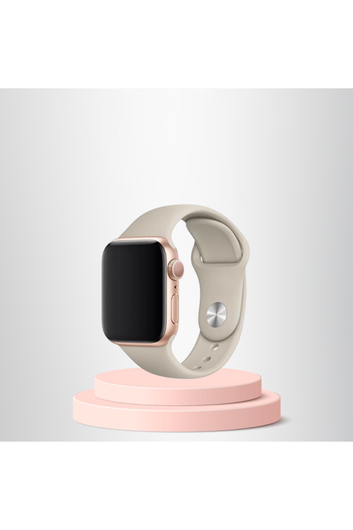 Apple Watch 42 44 45mm/s A Kalite Kordon Kayış Bileklik Klasik Kaliteli Silikon Kordon Taş Grisi