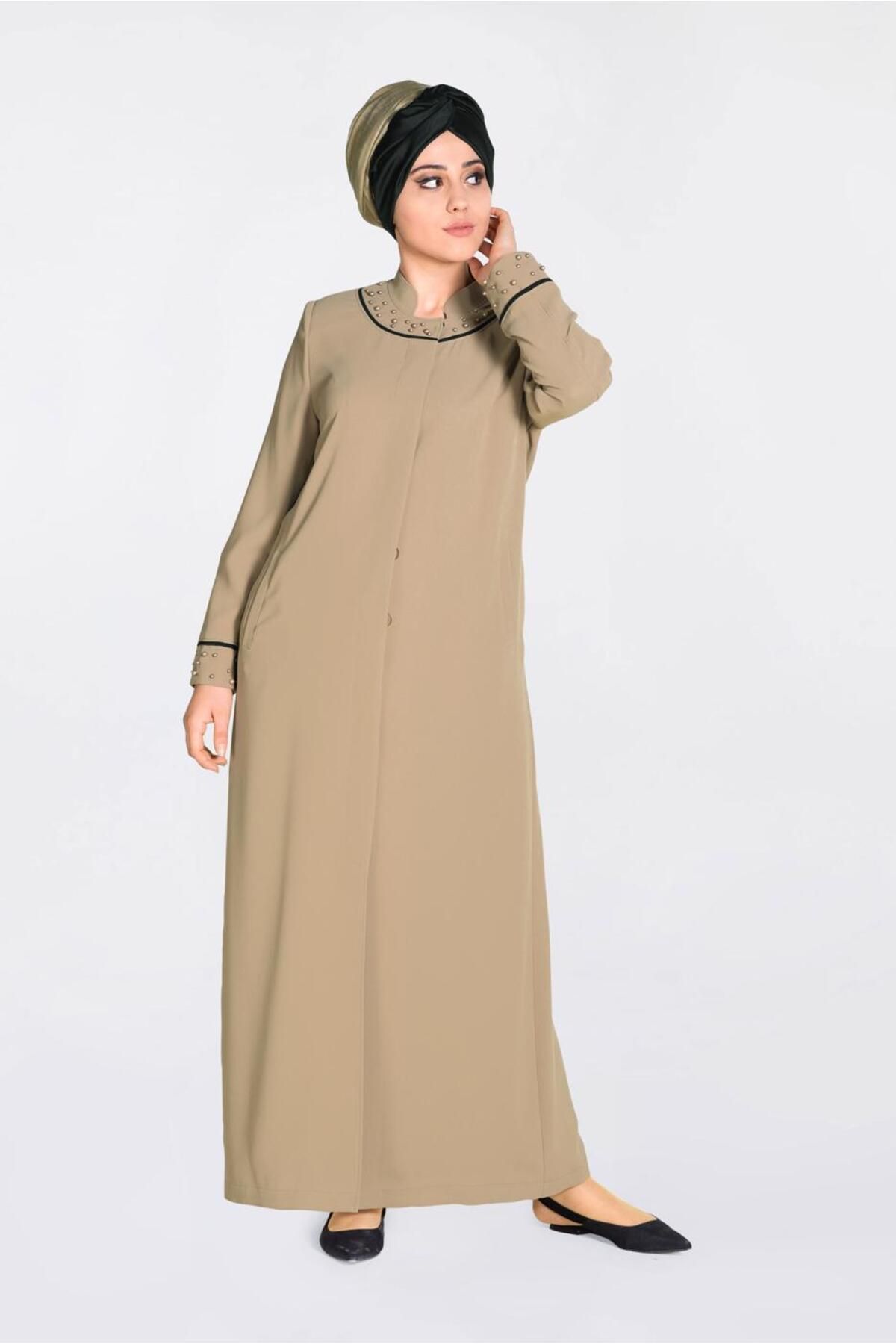 روپوش با مروارید روی آستین و یقه 1290 Alvina