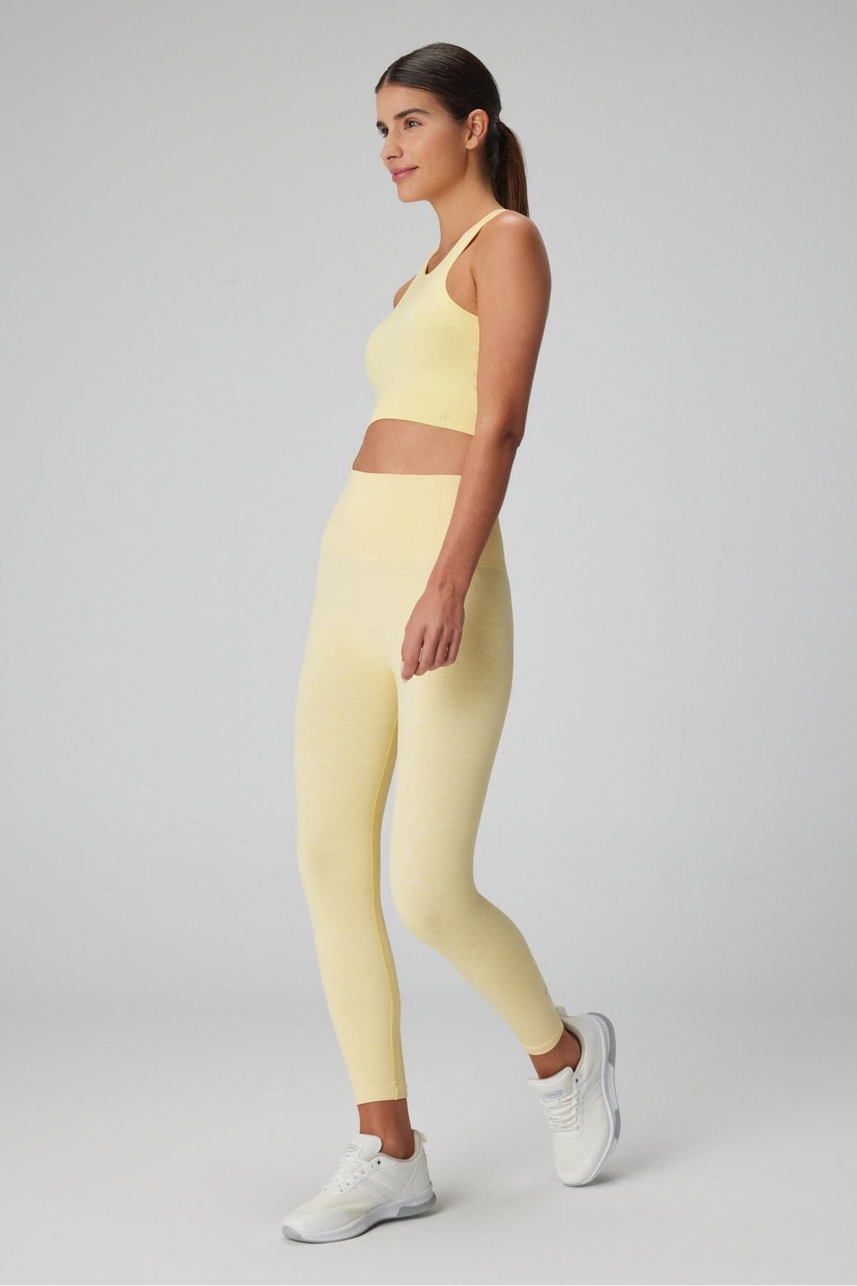 Jerf-Palmi Melange Patterned High Waist Leggings Yellow 3