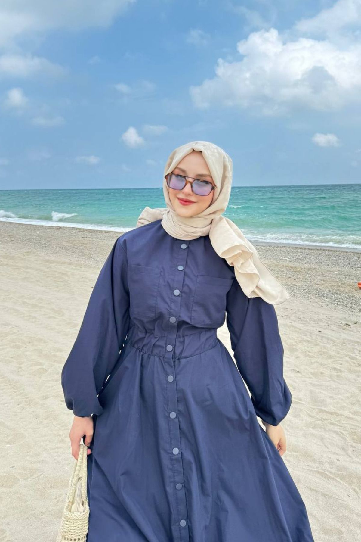 پیراهن آبی زنانه حجاب اندازه کامل لباس lurex moda
