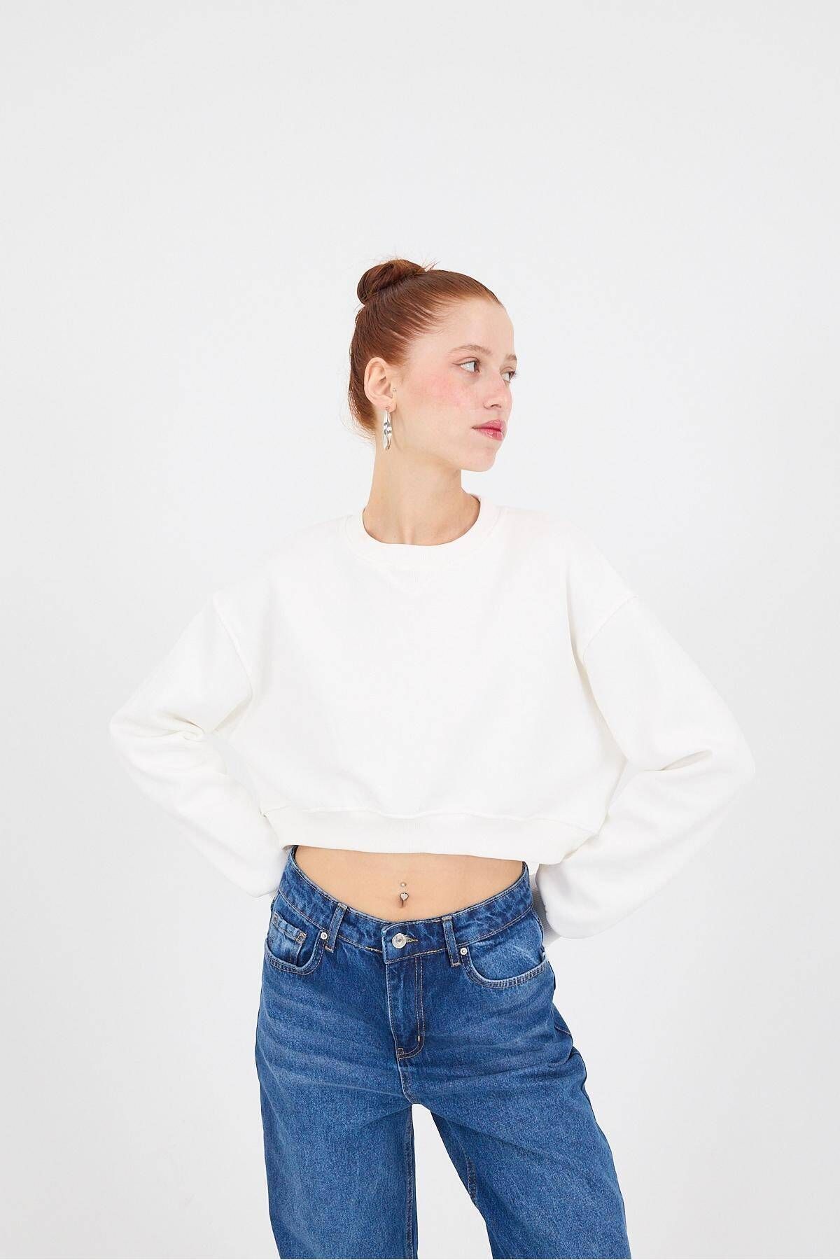 Addax-Mikina Crew Neck Raised Crop S11078-L11 5