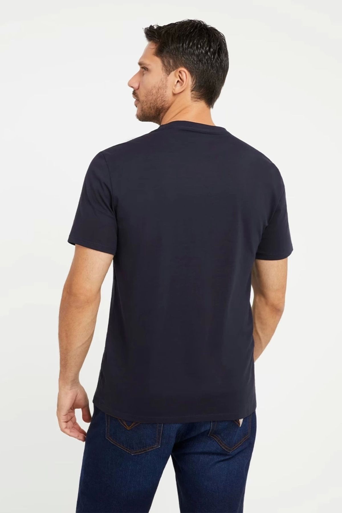 تی شرت آبی مردانه CN SS Logo Original 's Slim Fit Guess