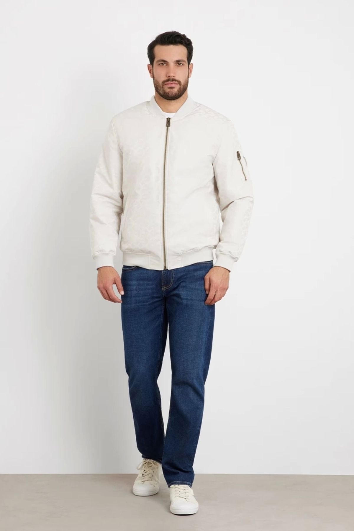 Guess-Men's All Logo Bomber Jacket 3