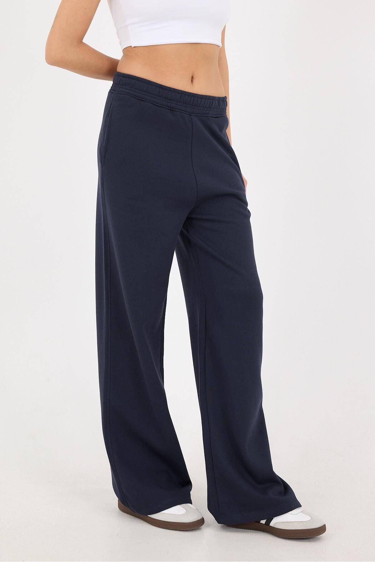 Addax-Wide Leg and Elastic Waist Sweatpants Eşf1532-W12 2