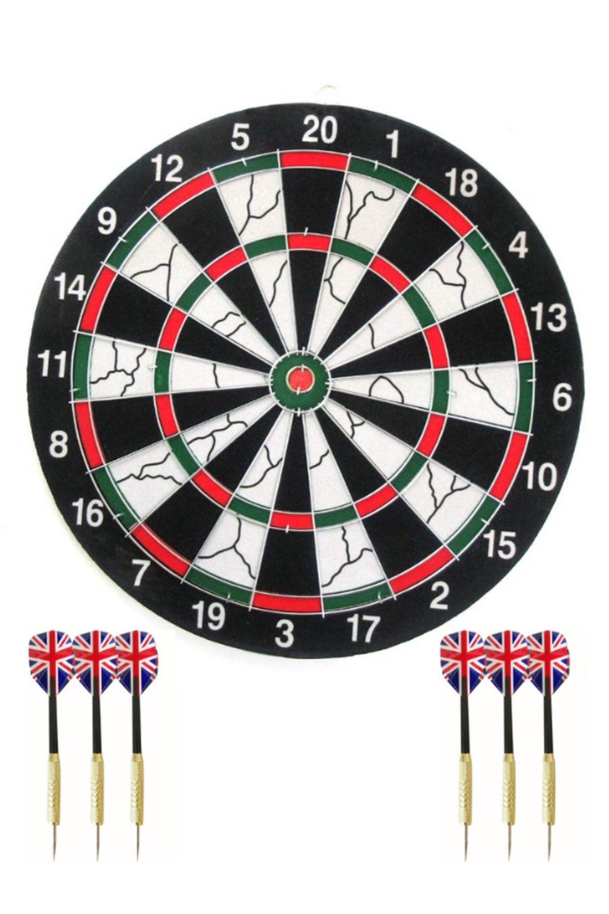 Janissary 18inç Premium Dart Tahtası Seti, 6 Metal Dart ile Çift Taraflı, Uluslararası Standart Ebat