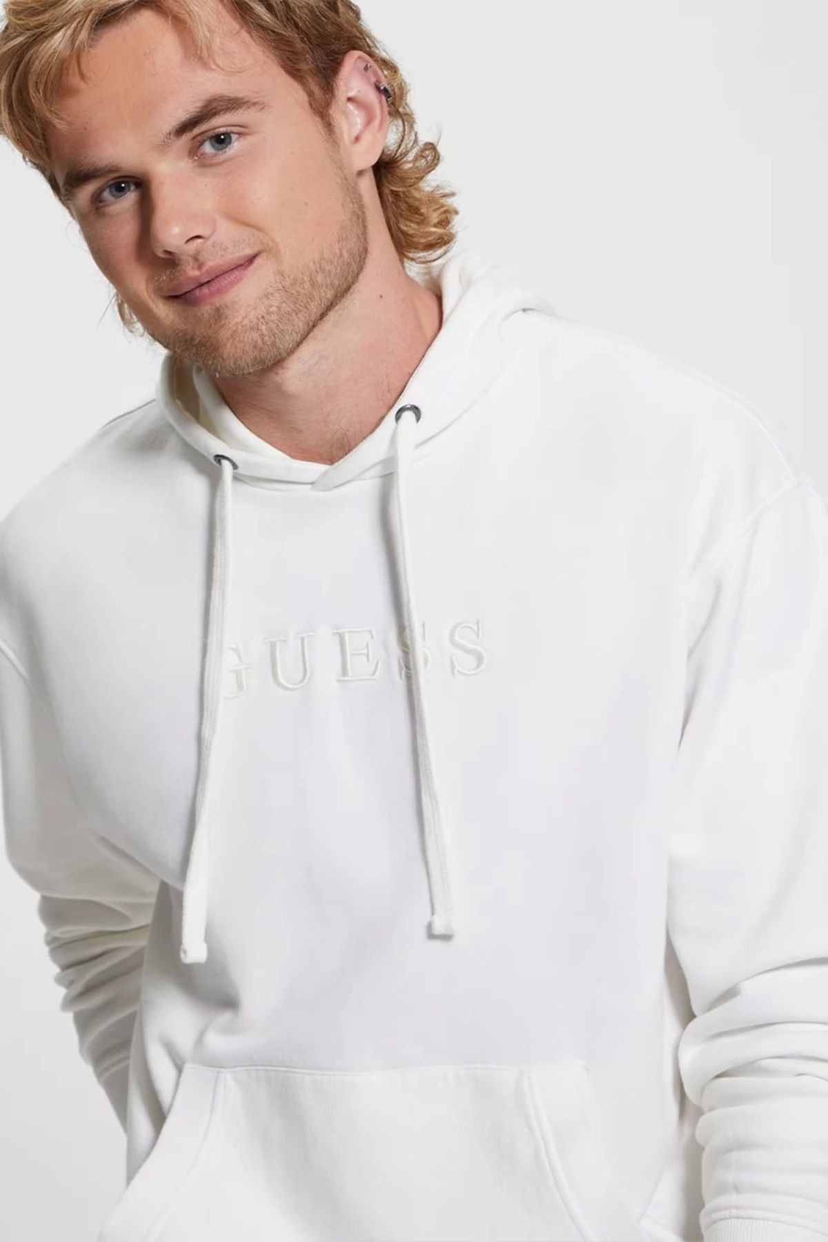 سویشرت سفید مردانه پیراهن اورجینال Guess