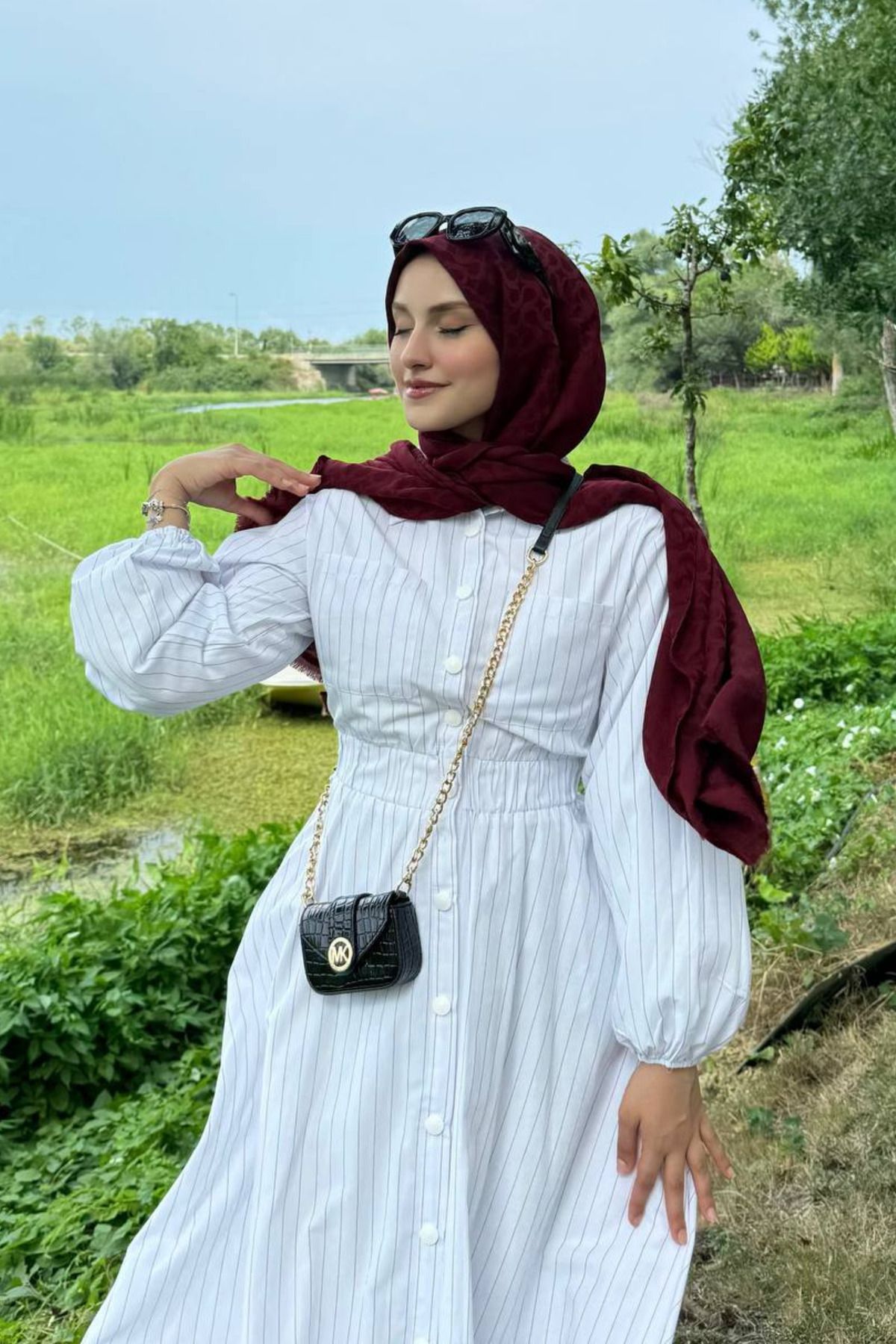 پیراهن سفید زنانه حجاب لباس اسنپ راه خوب lurex moda