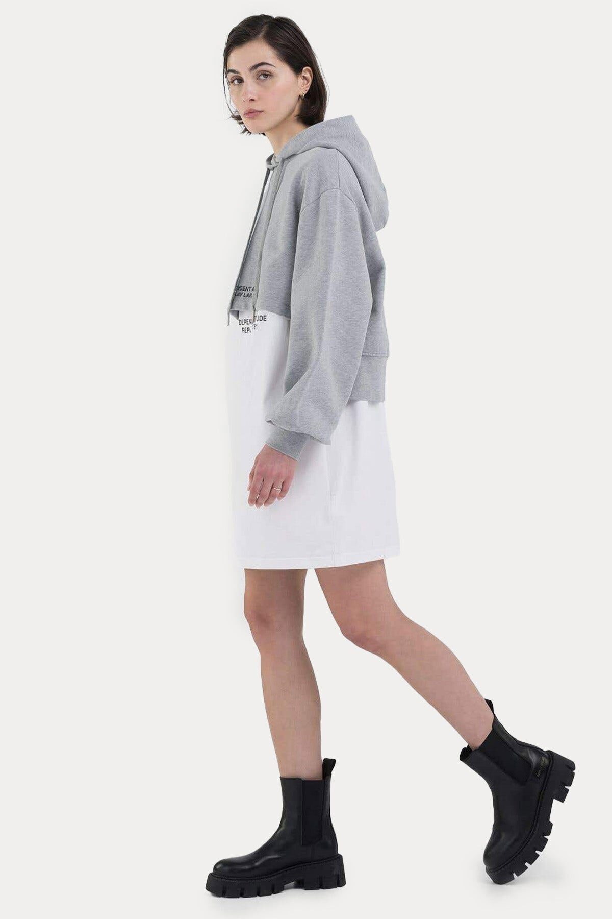 Replay-Hooded Crop Sweatshirt 5