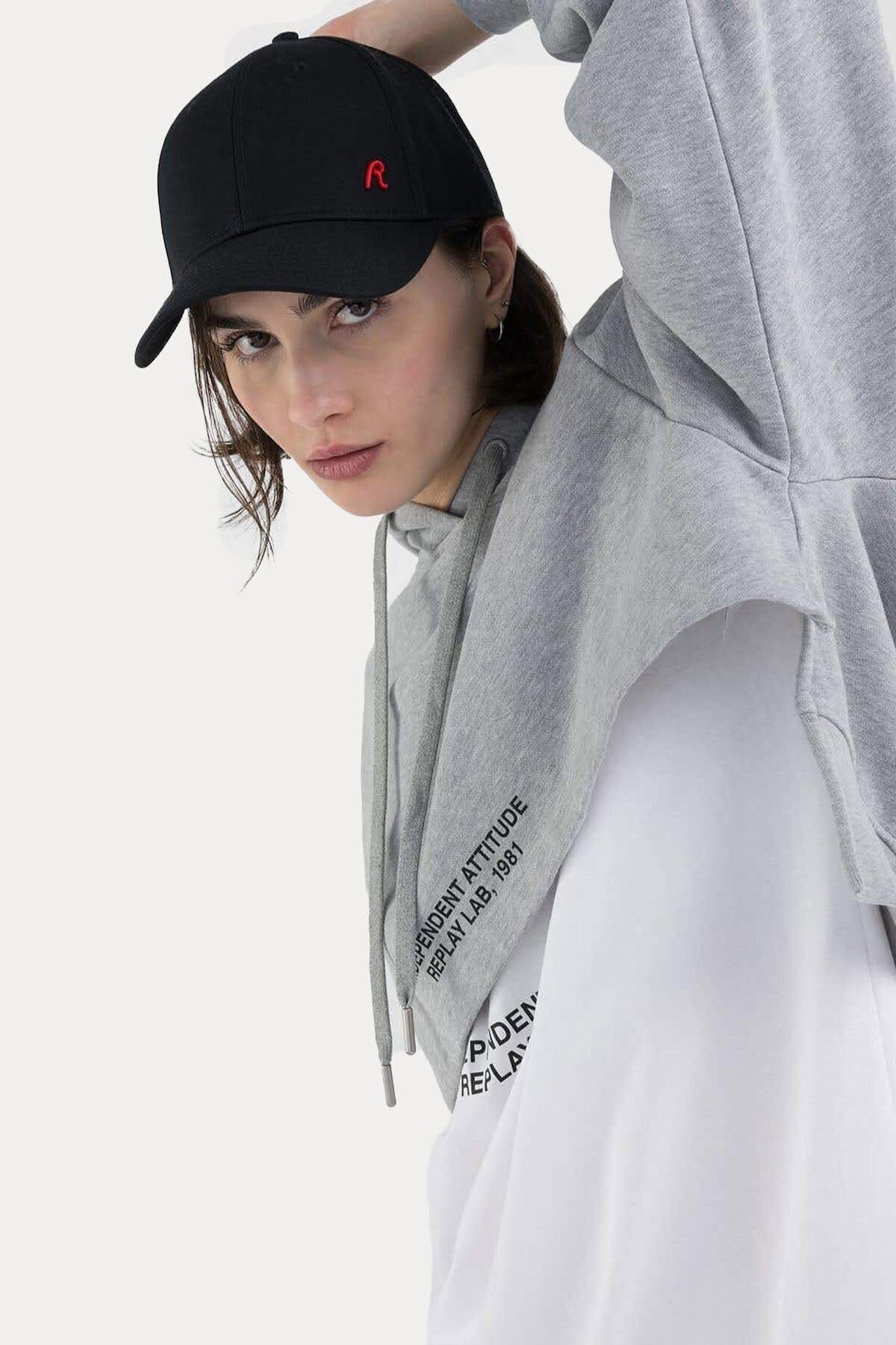 Replay-Hooded Crop Sweatshirt 4