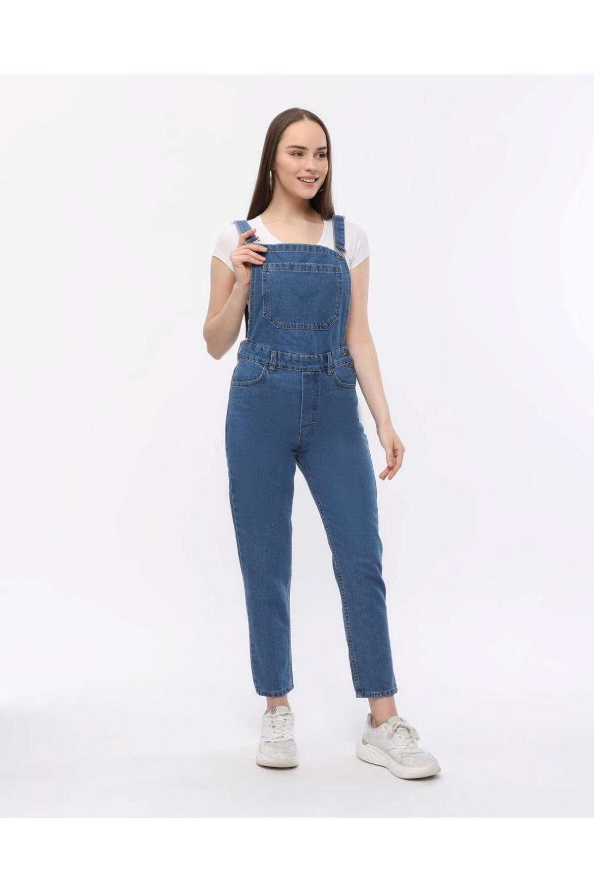 Asia-Salopeta de blugi pentru gradinarit din denim cu bretele asiatice 3